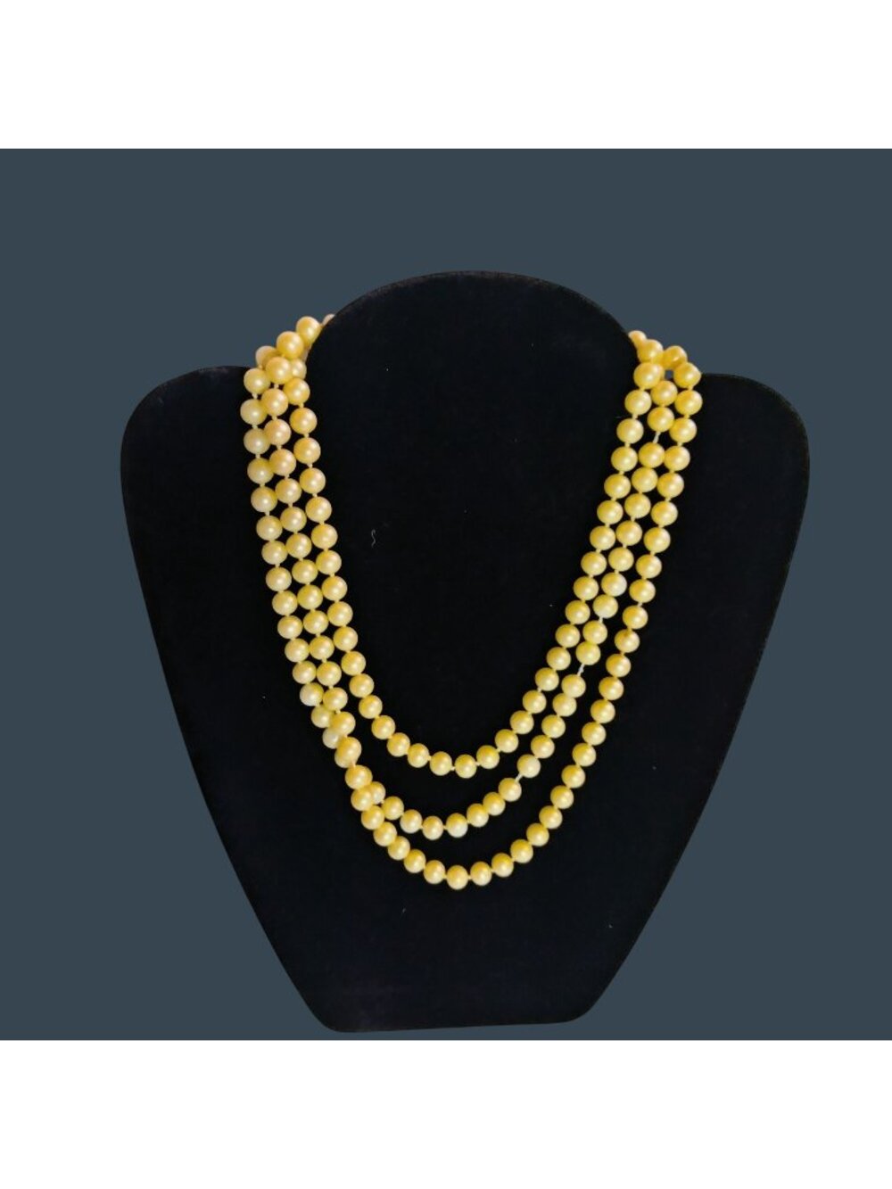 Faux Pearl Flapper Necklace Vintage  Beads Knotted 56 inch